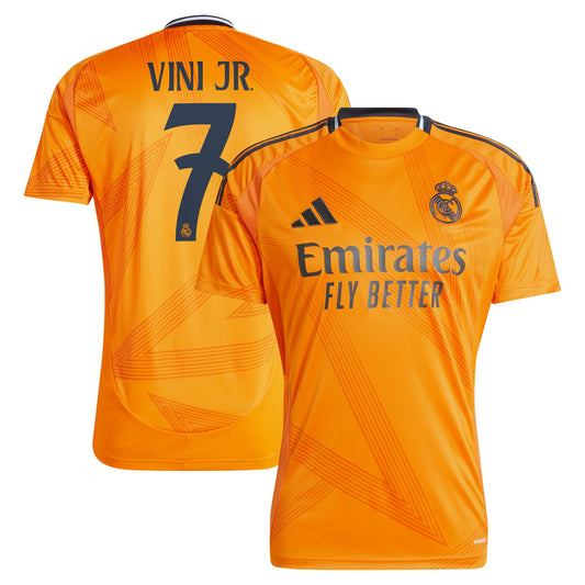 Vini Jr. Real Madrid 2024/25 Away Player Soccer Shirt - Orange
