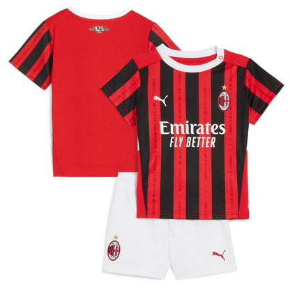 AC Milan Home Babykit 2024-25 Little Kids Custom Soccer Shirt - Red